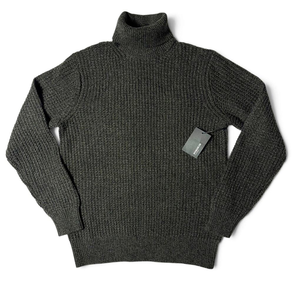 Buck Mason Herdsman Wool Turtleneck Sweater Men Size M Marled Olive Cashmere NWT